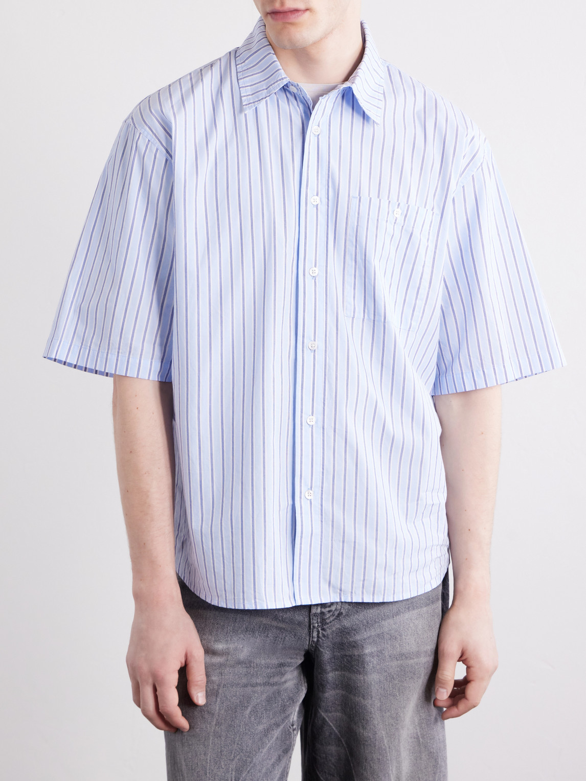 Cotton-Poplin Shirt Striped