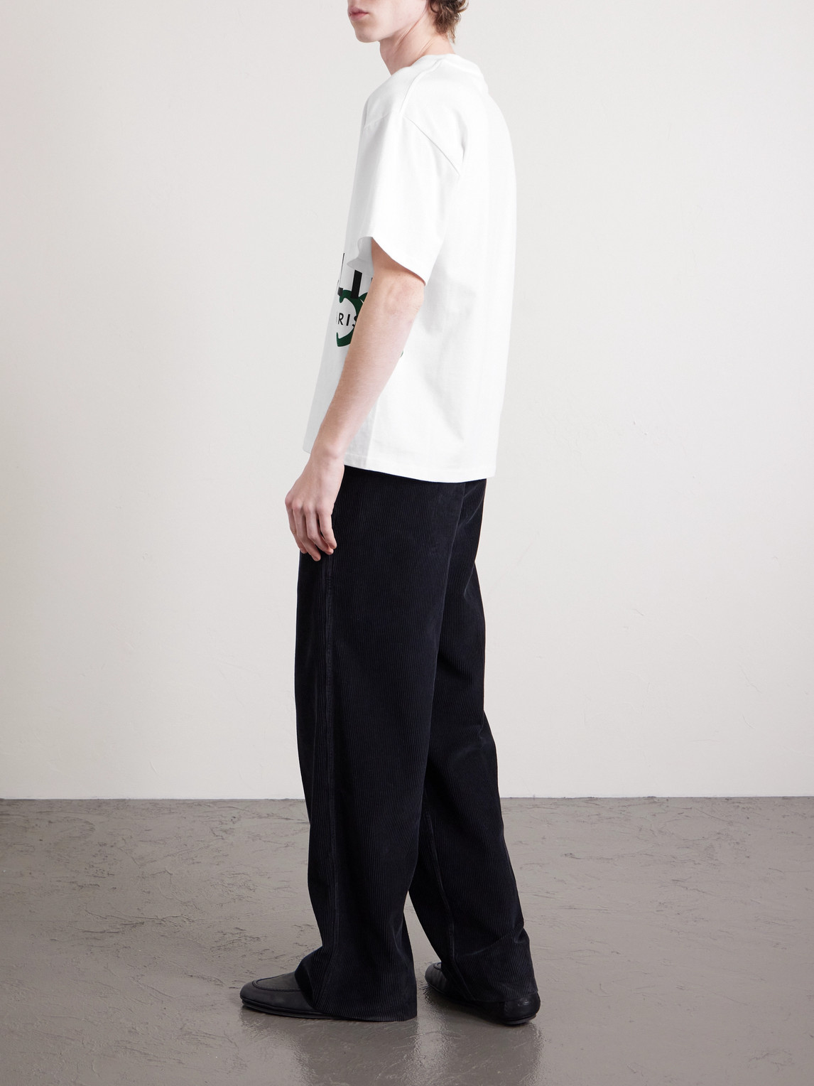 Celine Logo-print Cotton-jersey T-shirt In White