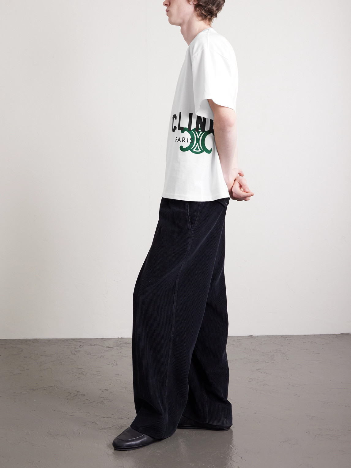 Celine Logo-print Cotton-jersey T-shirt In White