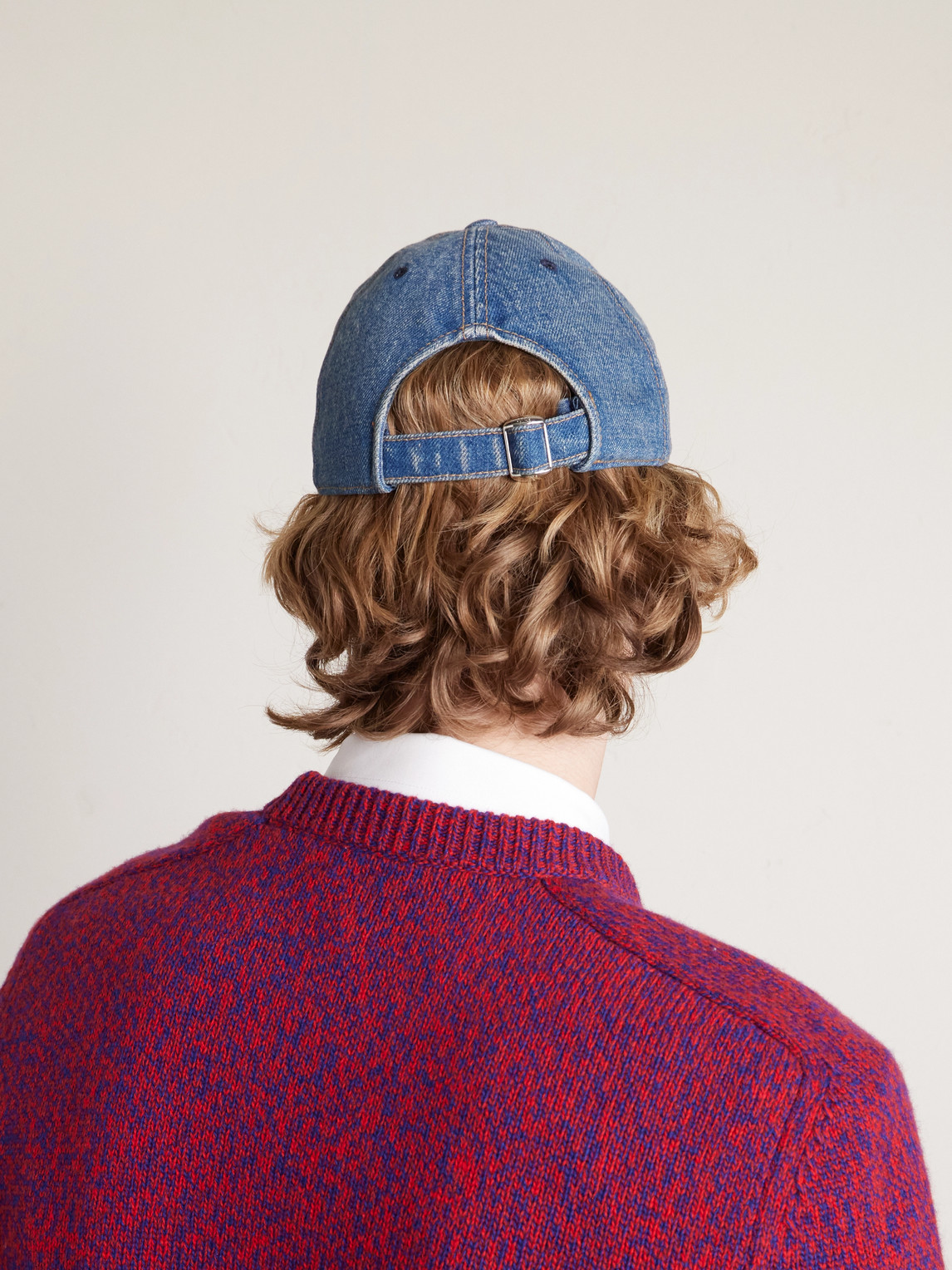 Celine Logo-appliquéd Denim Baseball Cap In Blue