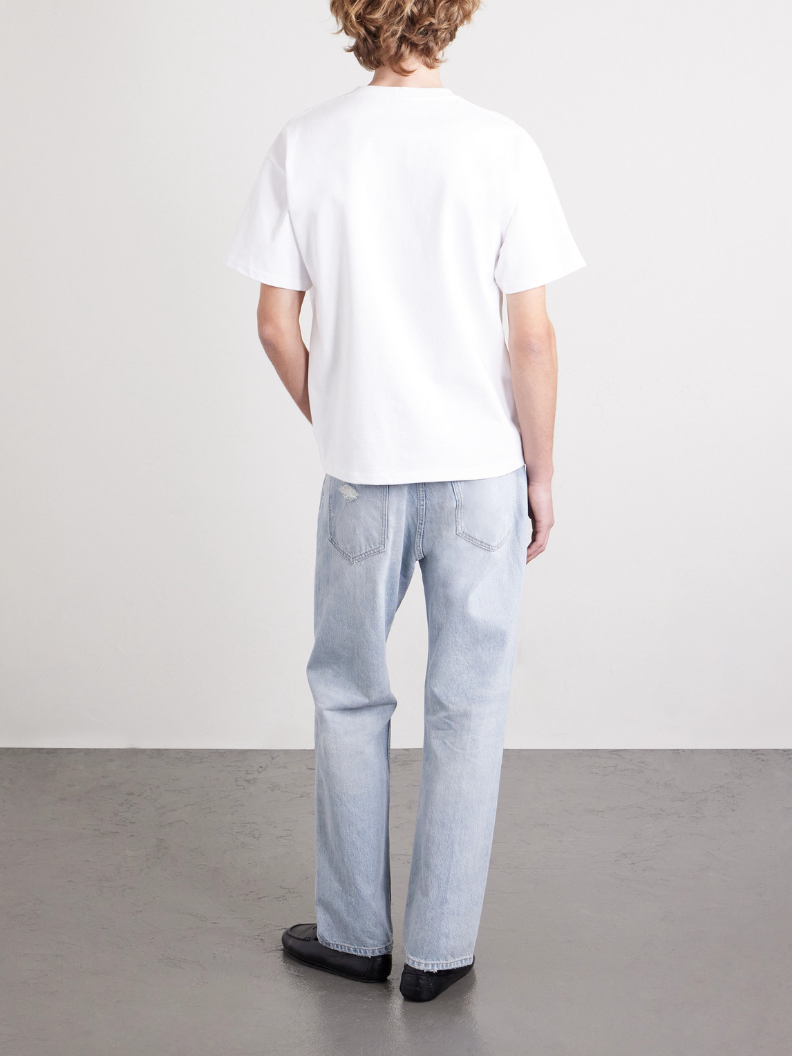 Celine Logo-embroidered Cotton-jersey T-shirt In White