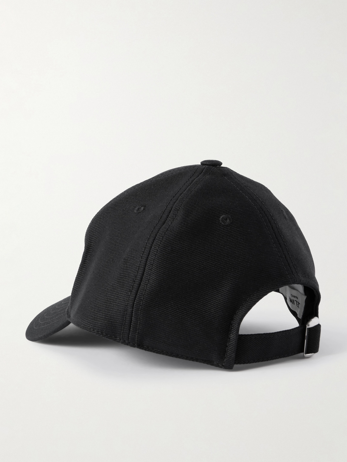 Celine Logo-appliquéd Wool-twill Baseball Cap In Black