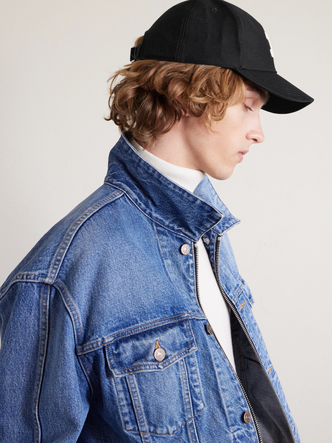 Celine Logo-appliquéd Wool-twill Baseball Cap In Black