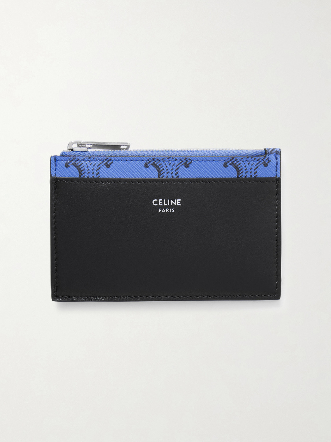 Monogrammed Coated-Canvas and Leather Cardholder