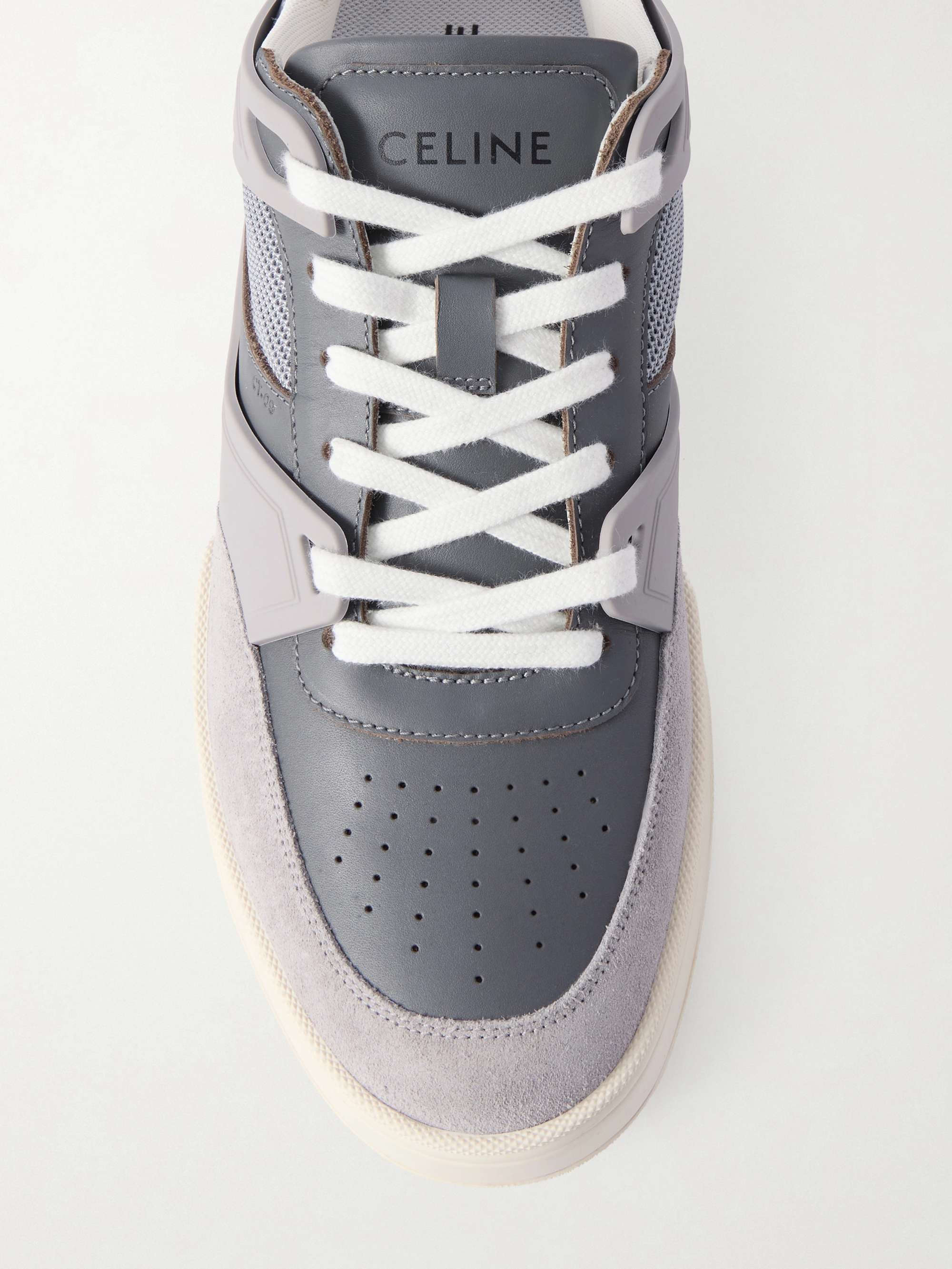 CELINE CT-09 Rubber-Trimmed Suede, Leather and Mesh Sneakers for