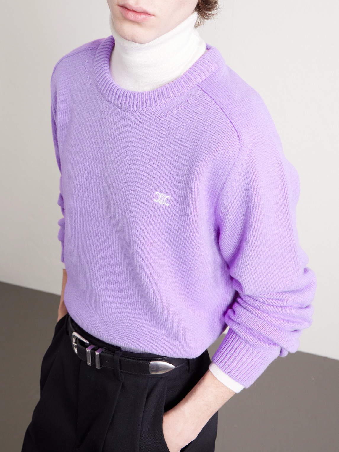 Celine Wool And Cashmere-blend Sweater In Purple