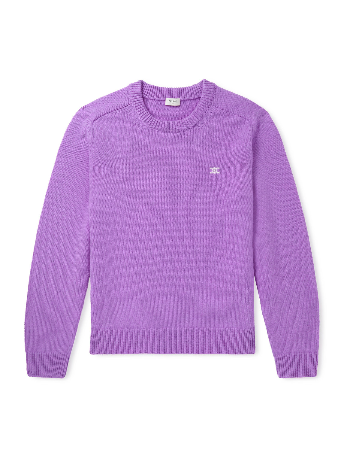 Celine Wool And Cashmere-blend Sweater In Purple