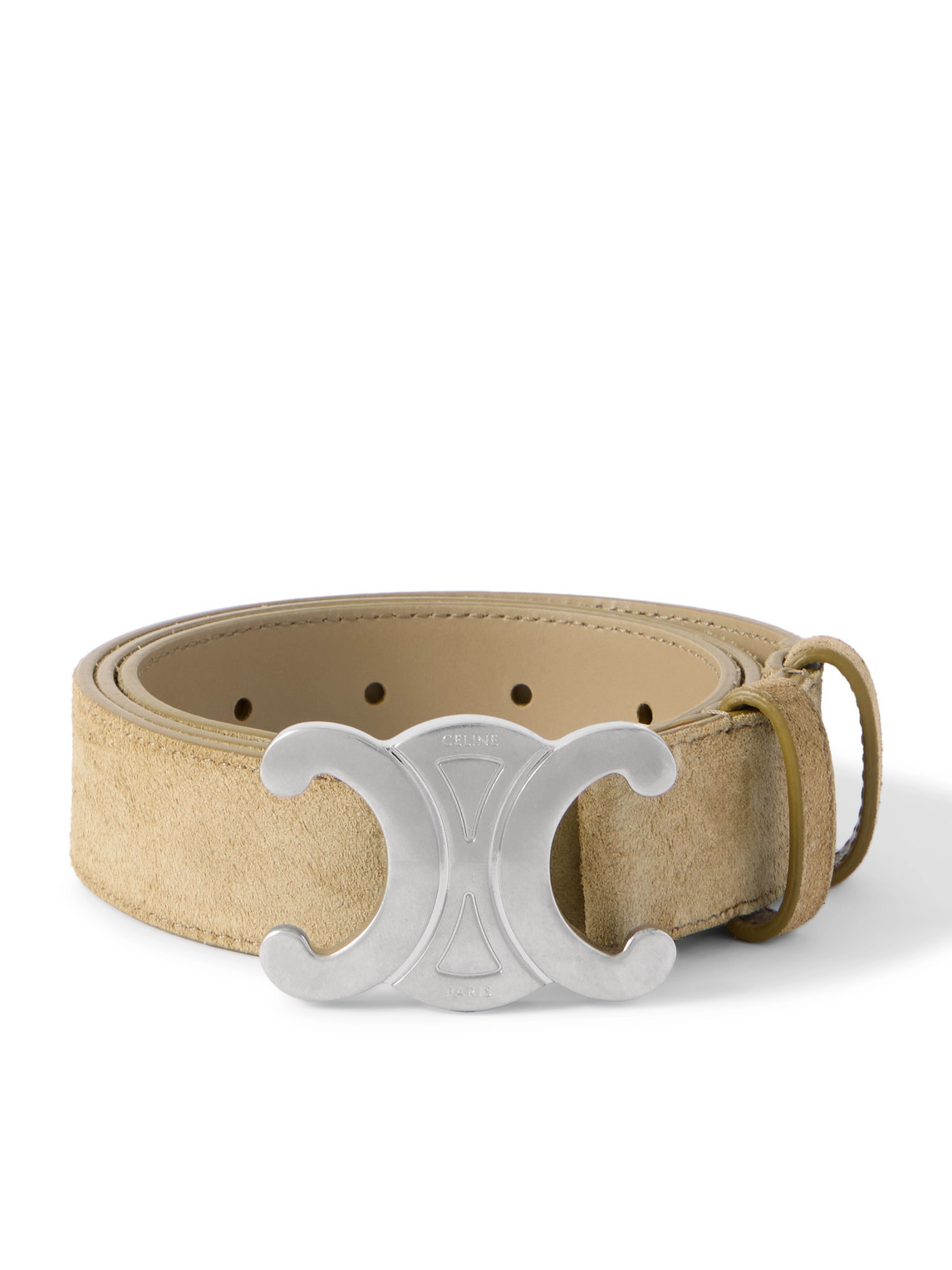 Celine 3cm Suede Belt In Neutral