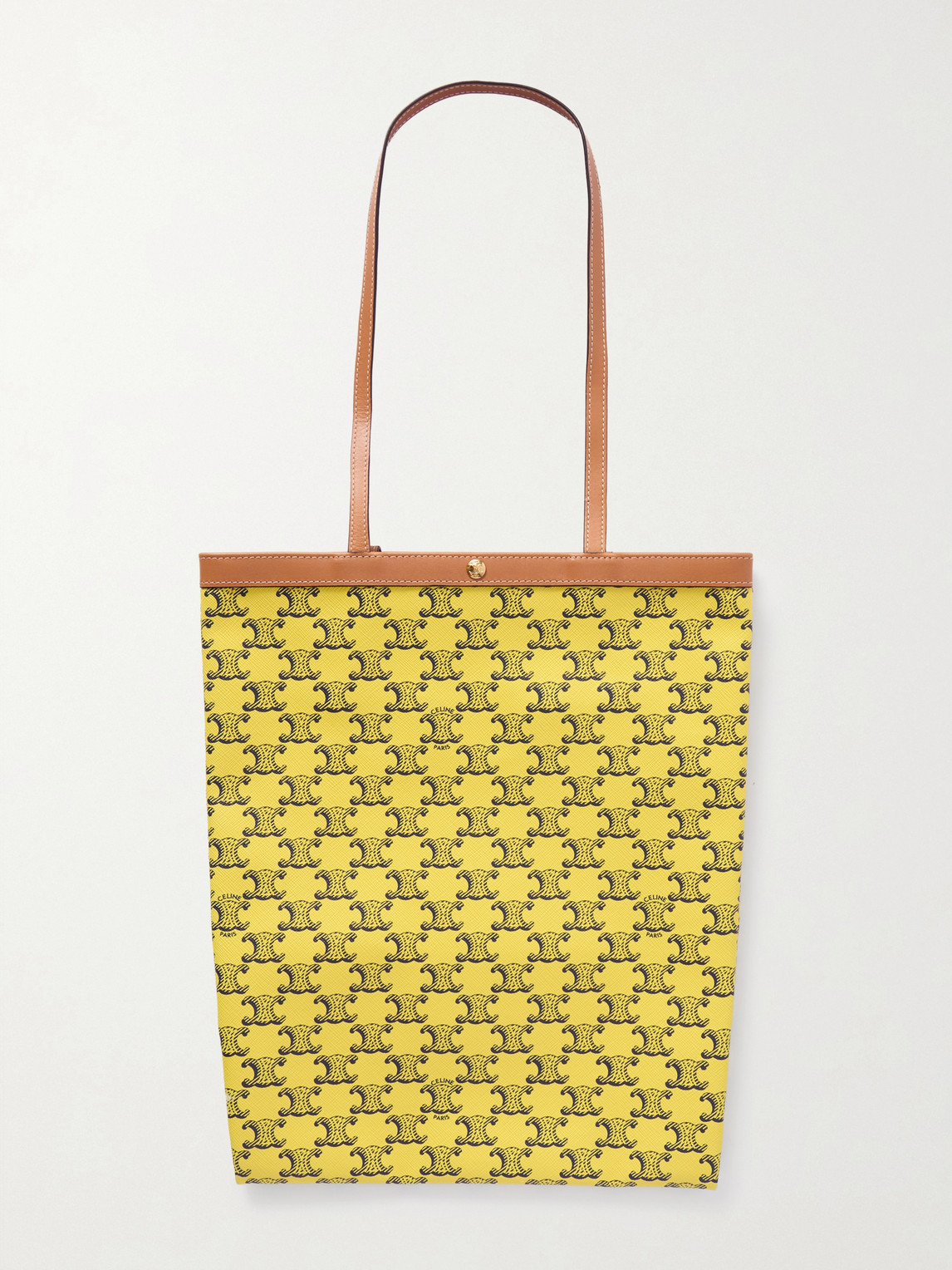 Medium Leather-Trimmed Monogrammed Coated-Canvas Tote Bag