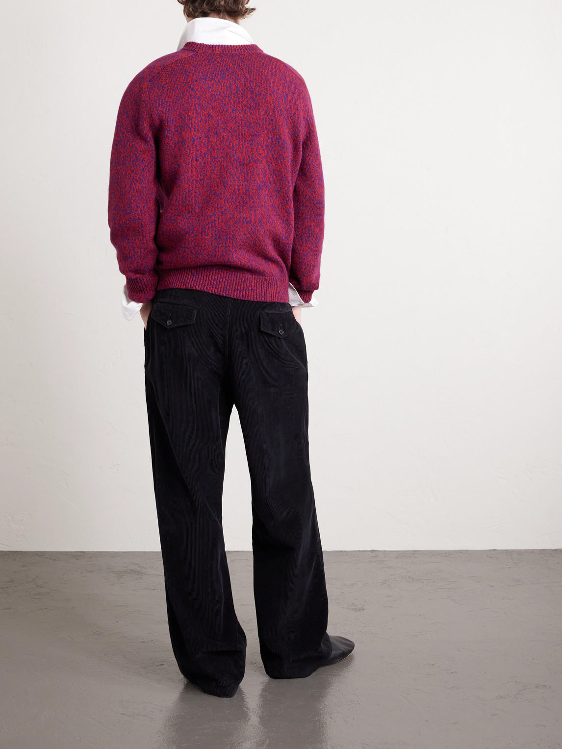 Celine Wool And Cashmere-blend Sweater In Burgundy