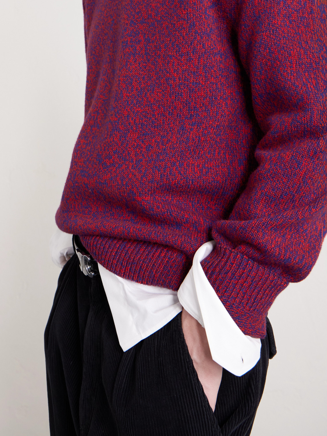 Celine Wool And Cashmere-blend Sweater In Burgundy