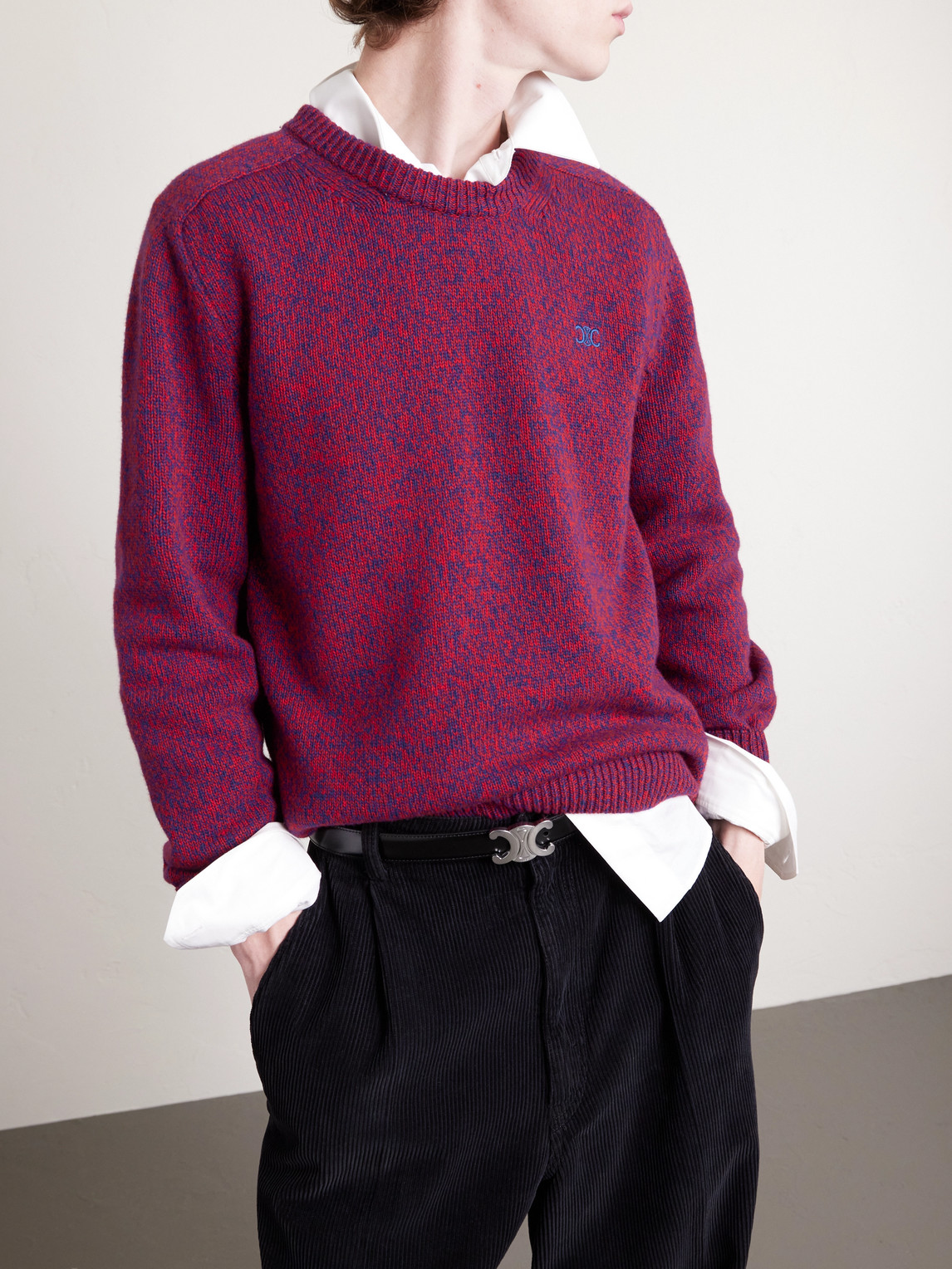 Celine Wool And Cashmere-blend Sweater In Burgundy