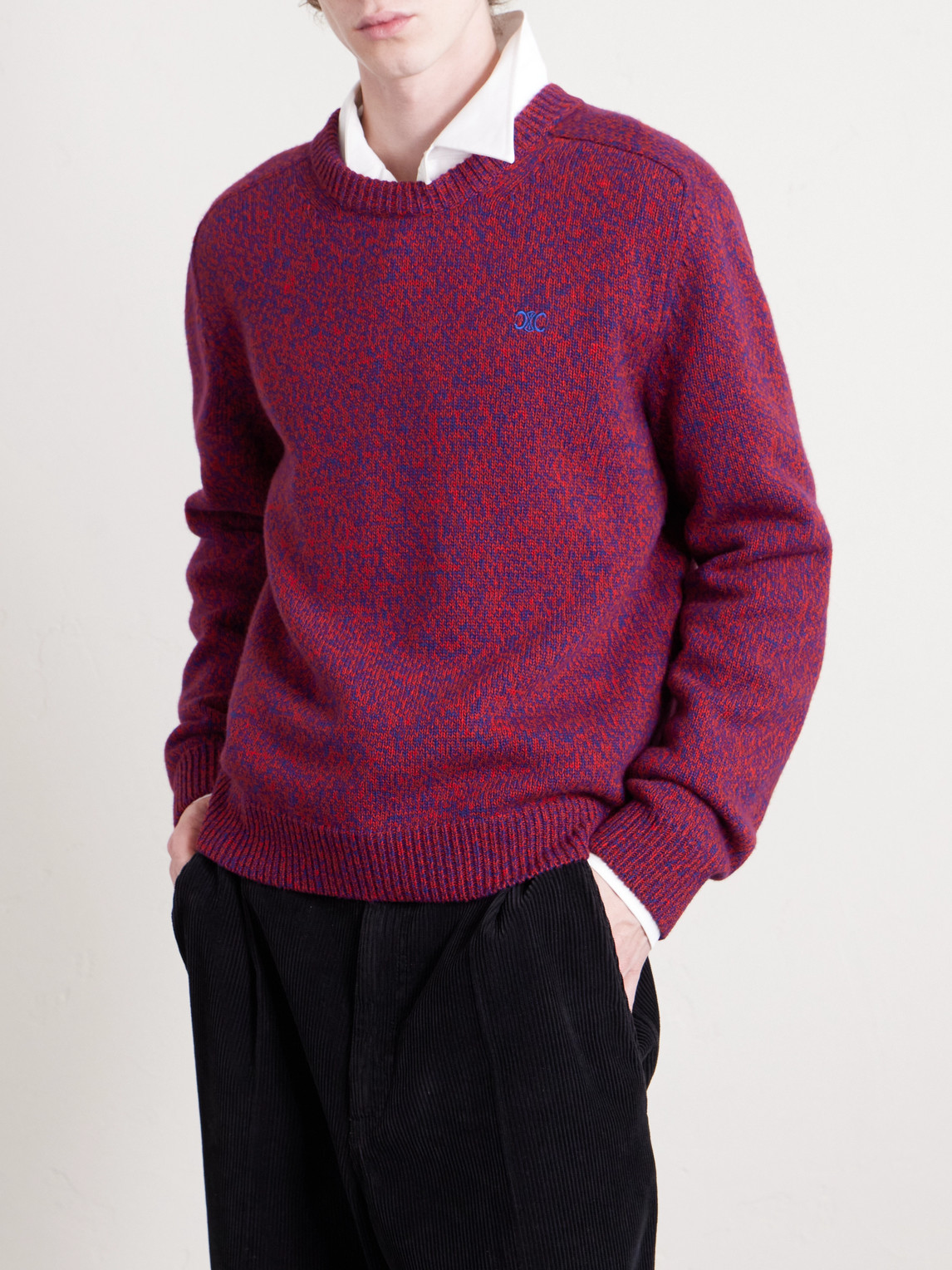 Celine Wool And Cashmere-blend Sweater In Burgundy