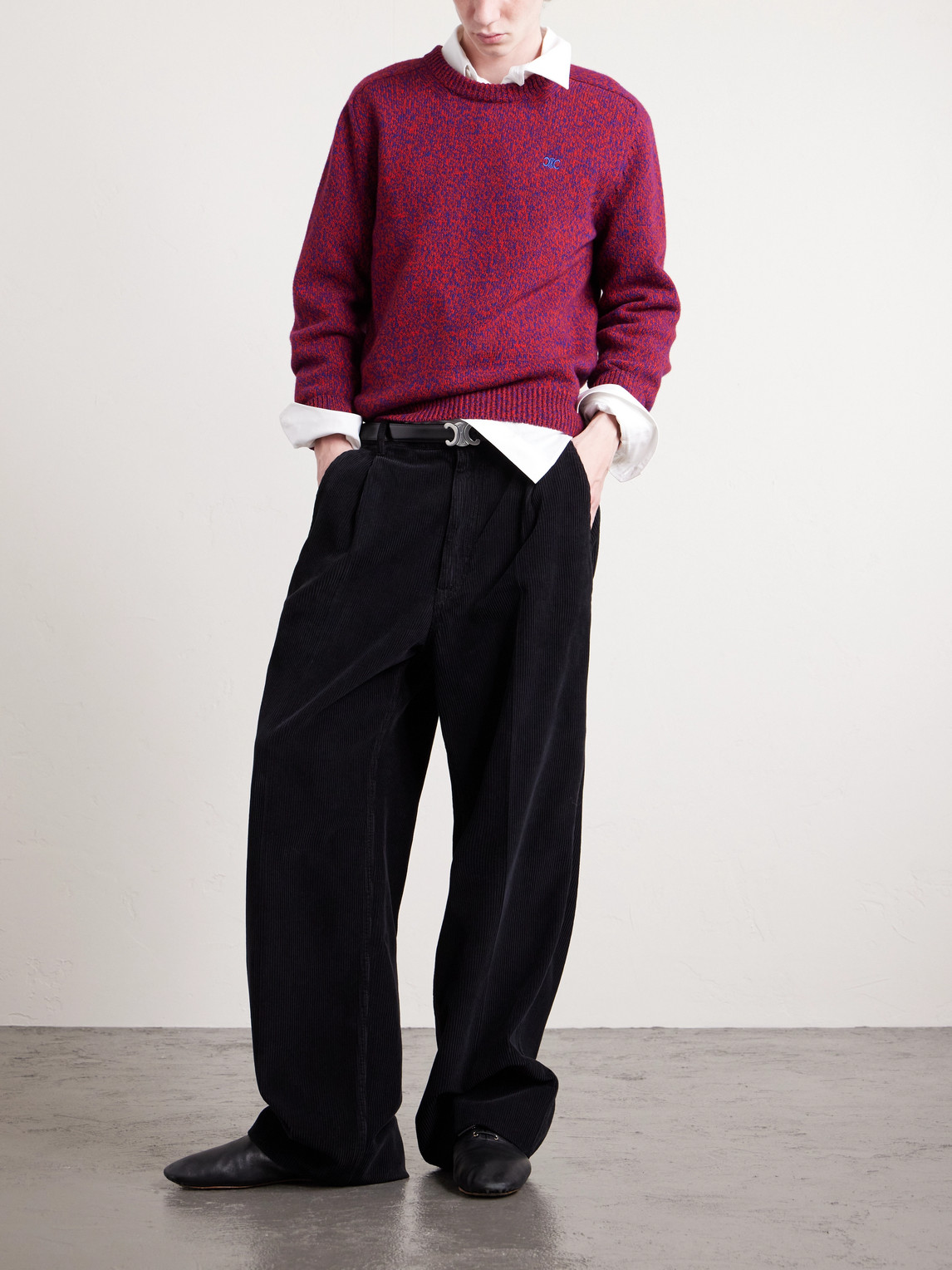 Celine Wool And Cashmere-blend Sweater In Burgundy