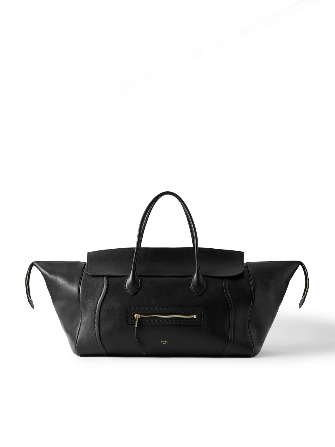 Celine Luggage Leather Tote Bag In Black