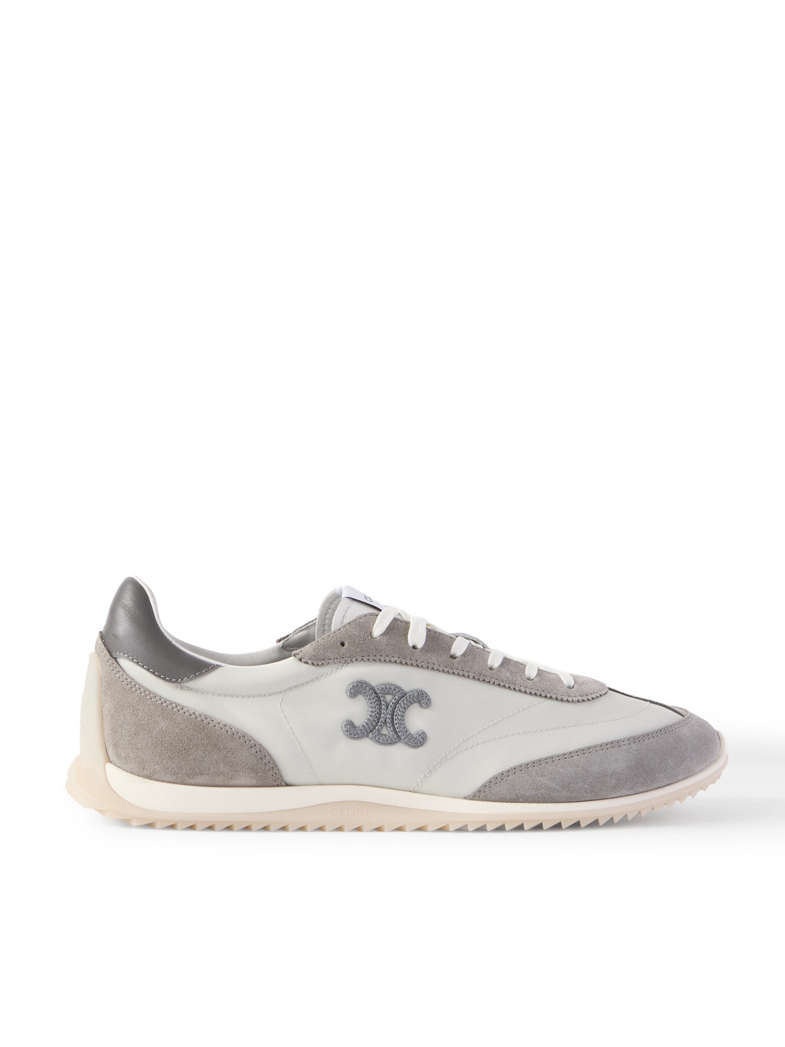 CELINE – Racer Logo-Embroidered Suede, Leather and Shell Sneakers