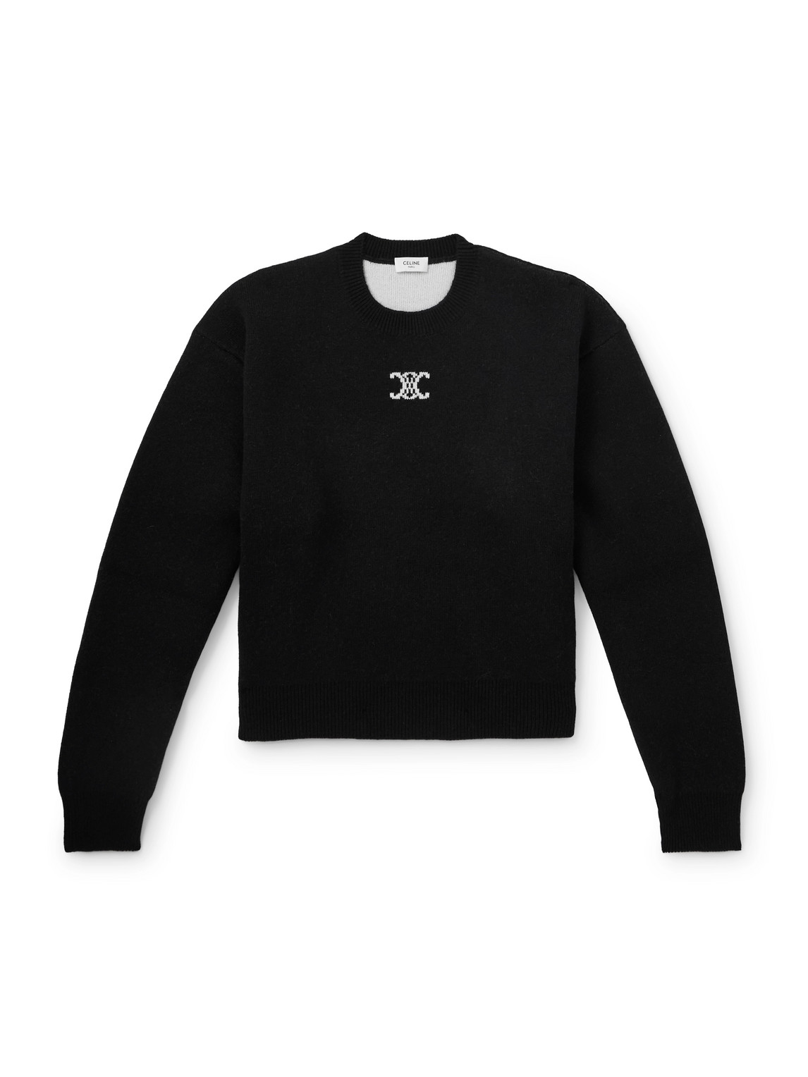 Celine Cashmere-blend Sweater In Black