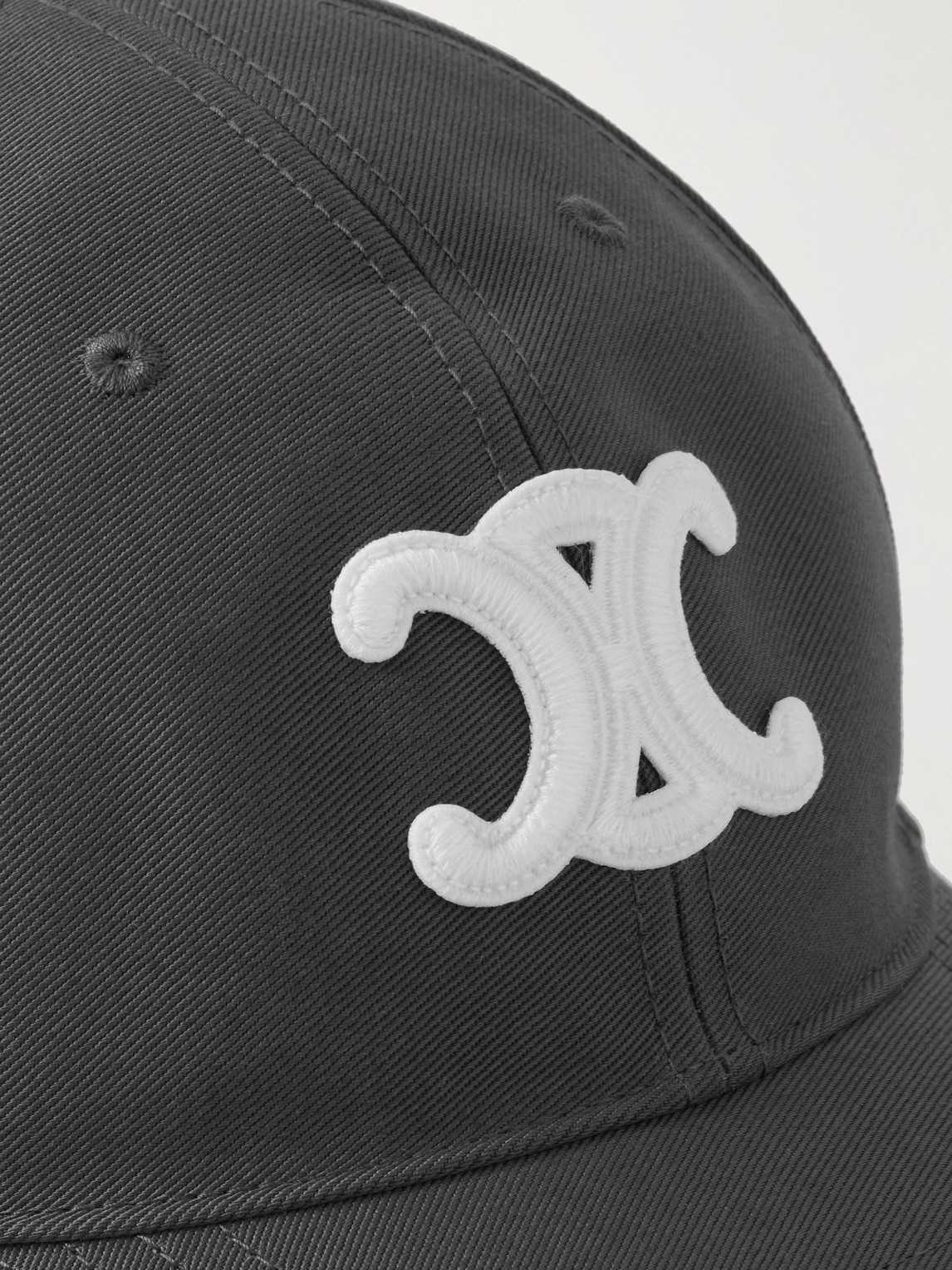 Celine Triomphe Logo-appliquéd Cotton-gabardine Baseball Cap In Black