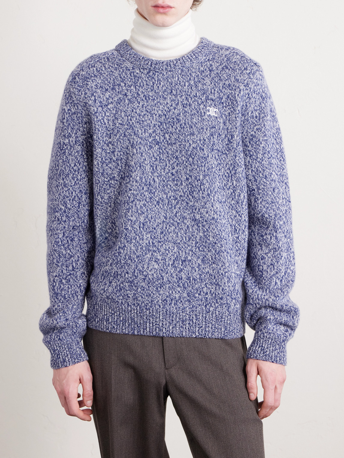 Celine Wool And Cashmere-blend Sweater In Blue