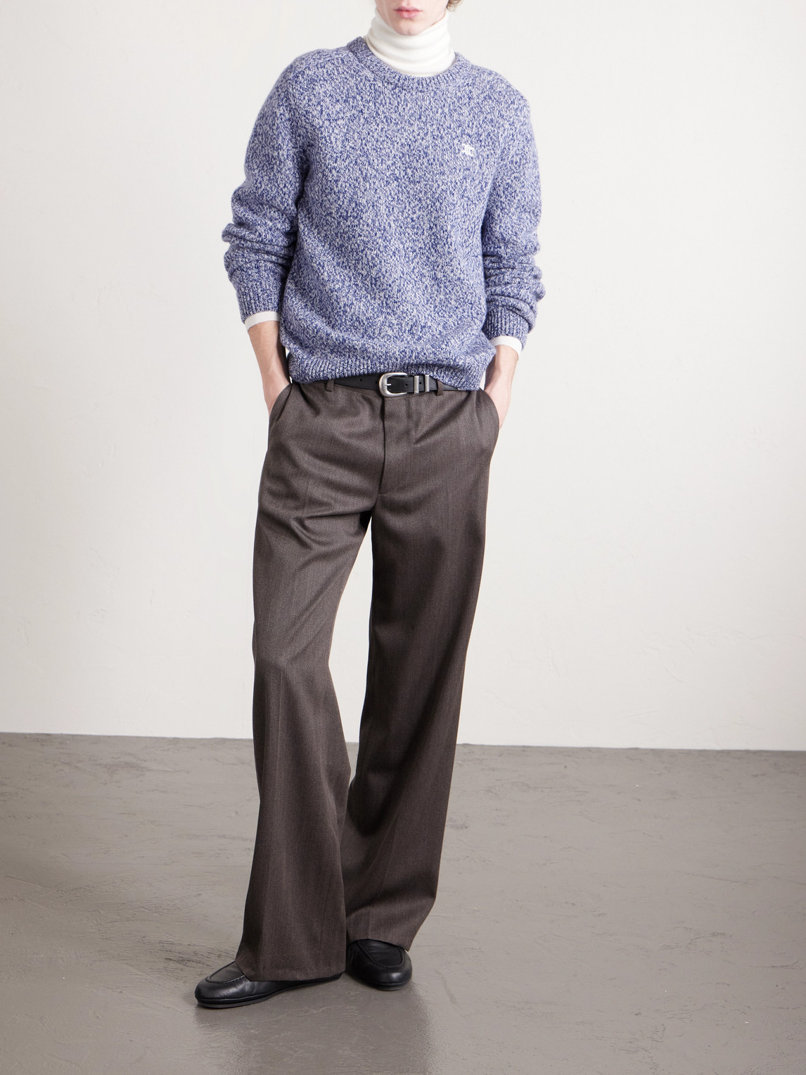 Celine Wool And Cashmere-blend Sweater In Blue