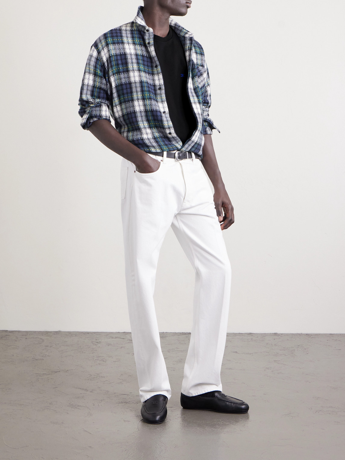 Celine Logo-embroidered Cotton-jersey T-shirt In Black