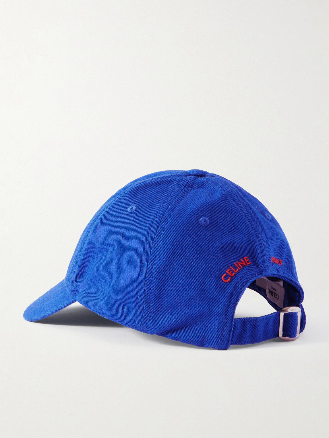 Celine Vivienne Logo-embroidered Cotton-twill Baseball Cap In Blue