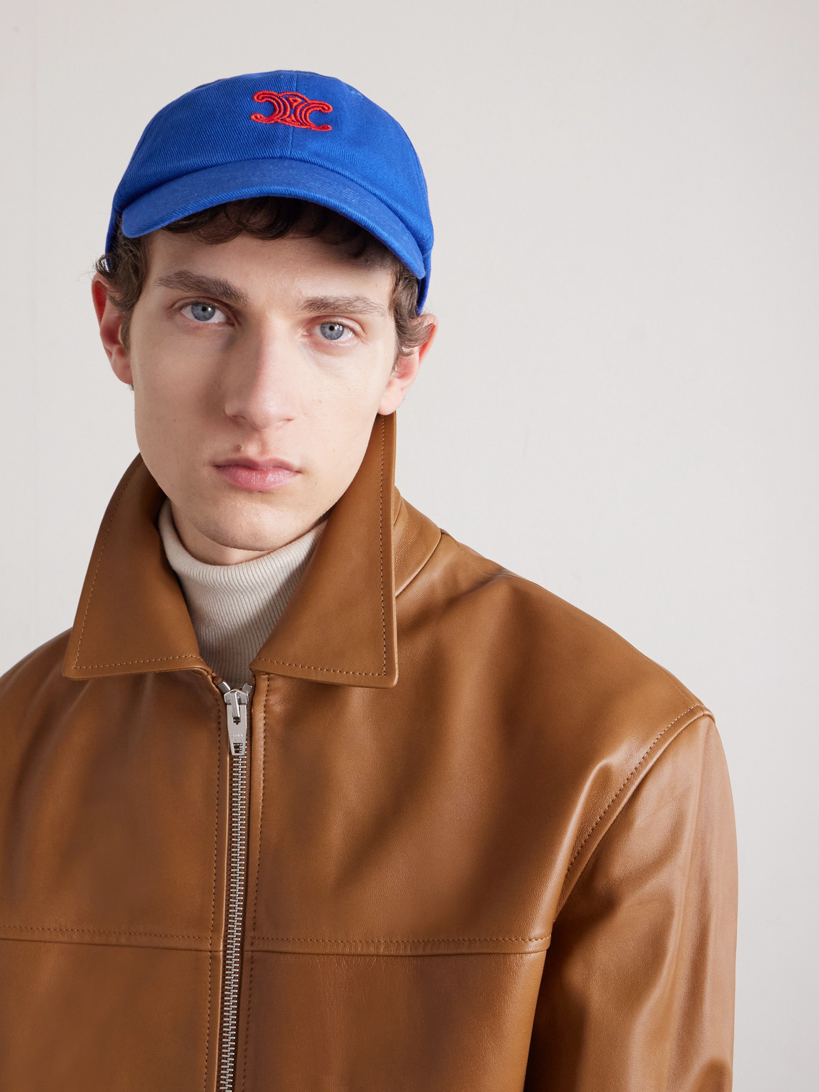 Celine Vivienne Logo-embroidered Cotton-twill Baseball Cap In Blue