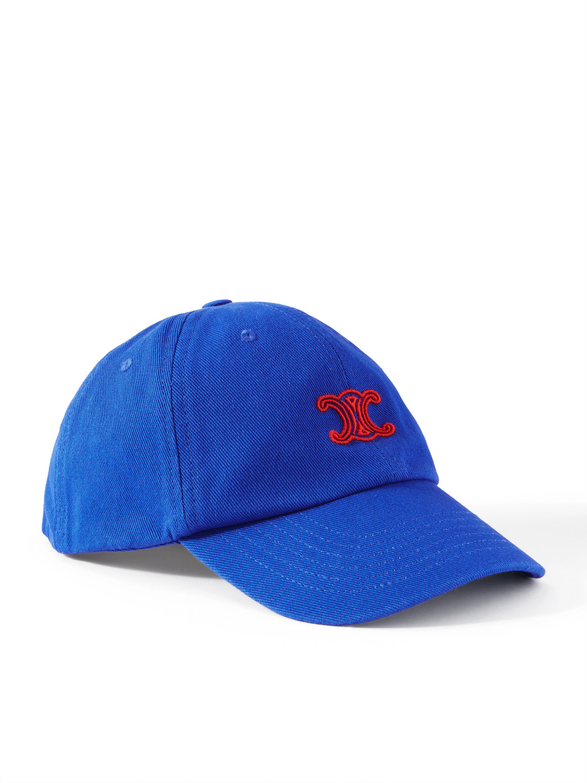 Celine Vivienne Logo-embroidered Cotton-twill Baseball Cap In Blue