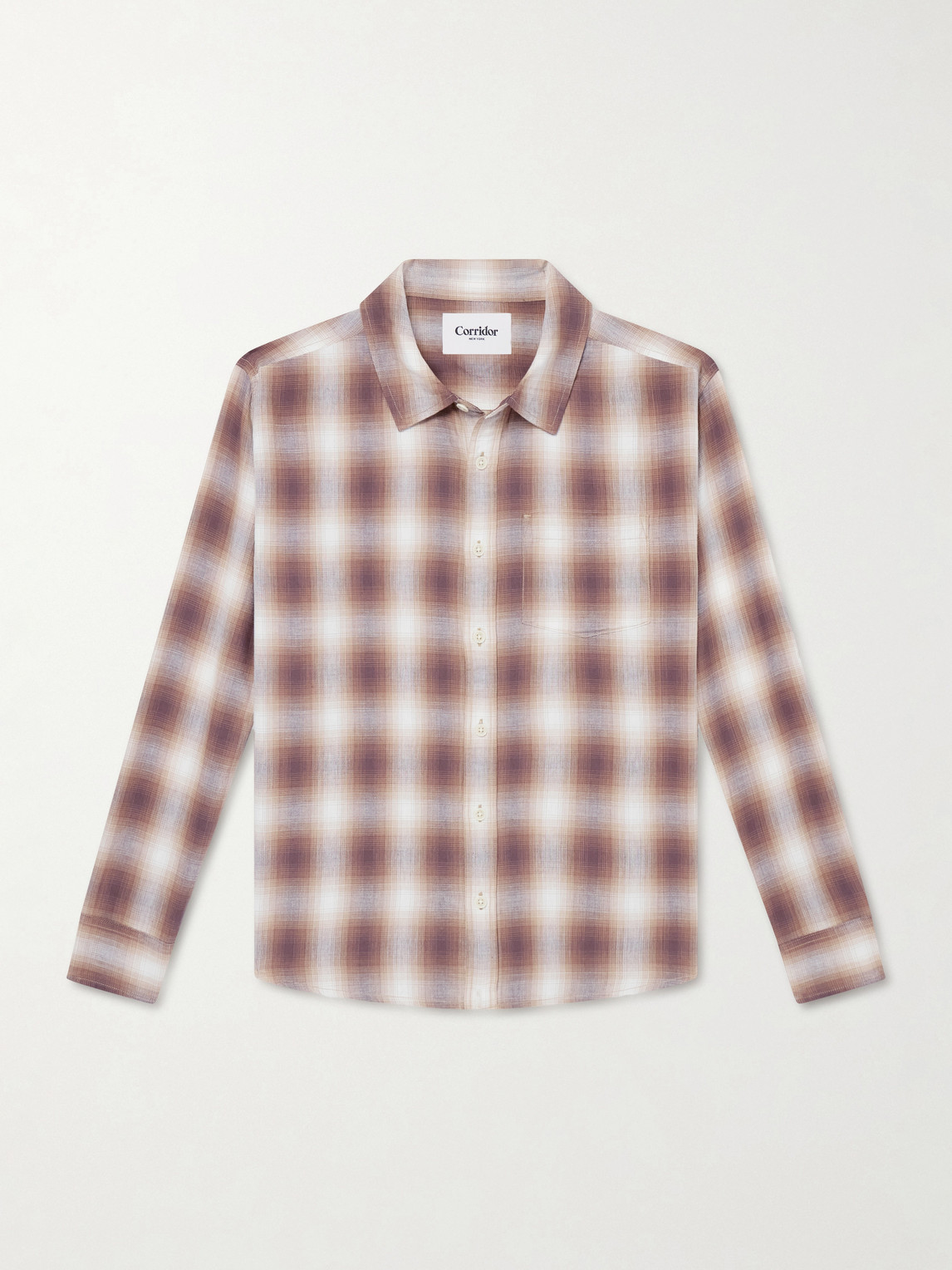 Corridor Driftwood Checked Cotton Shirt In Brown