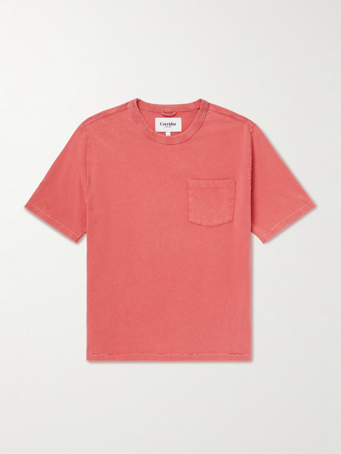 Corridor Garment-dyed Cotton-jersey T-shirt In Red