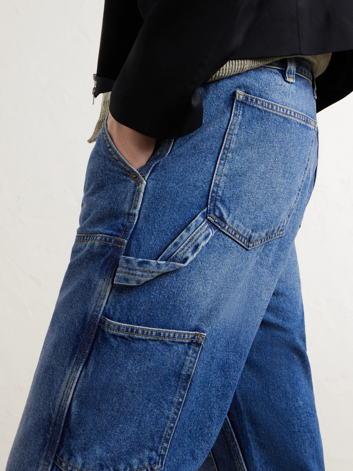 Straight-Leg Double-Knee Jeans