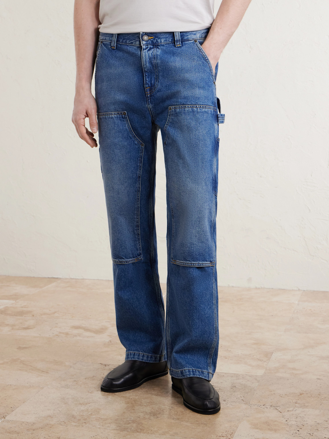 Straight-Leg Double-Knee Jeans