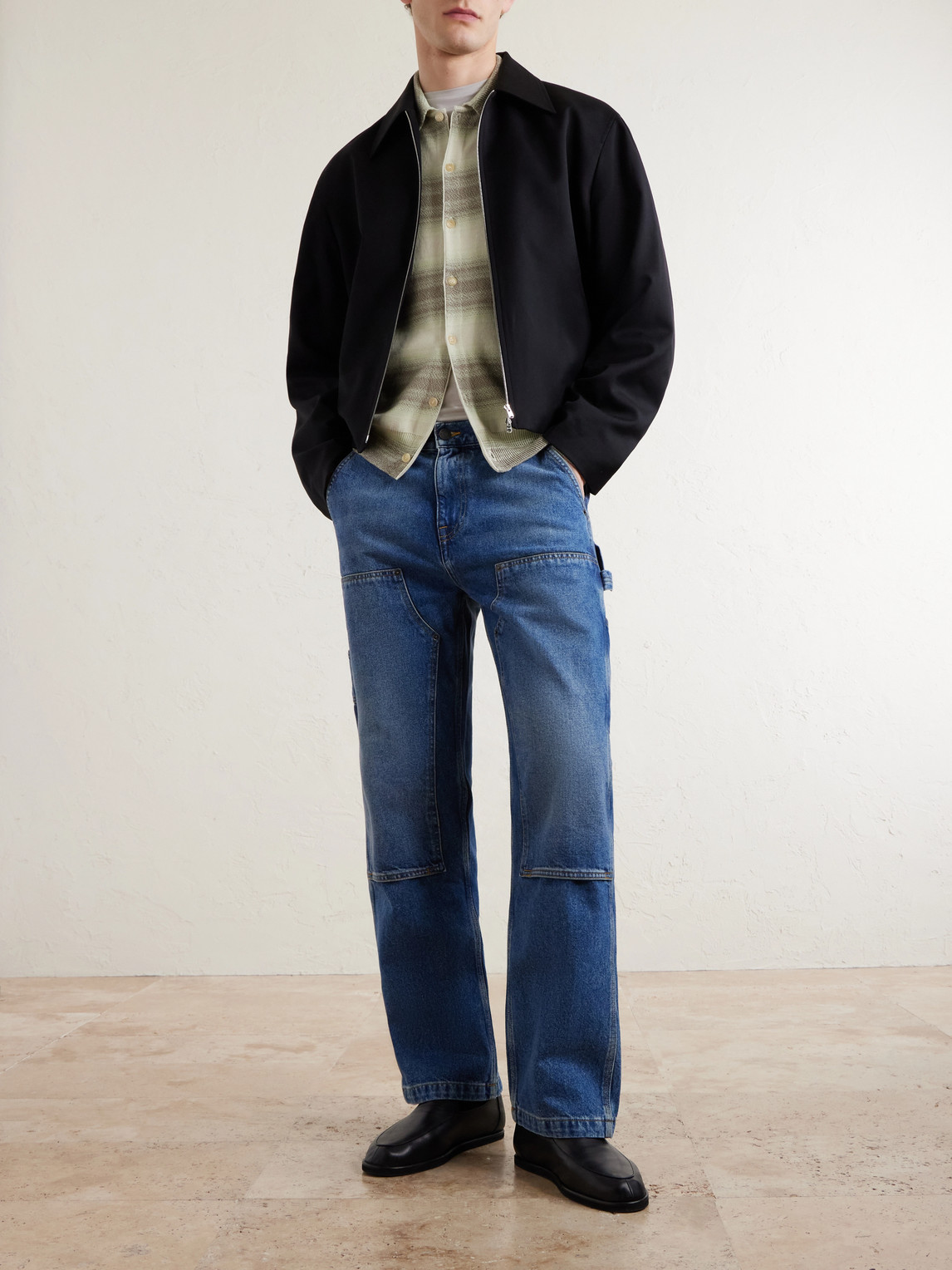 Straight-Leg Double-Knee Jeans
