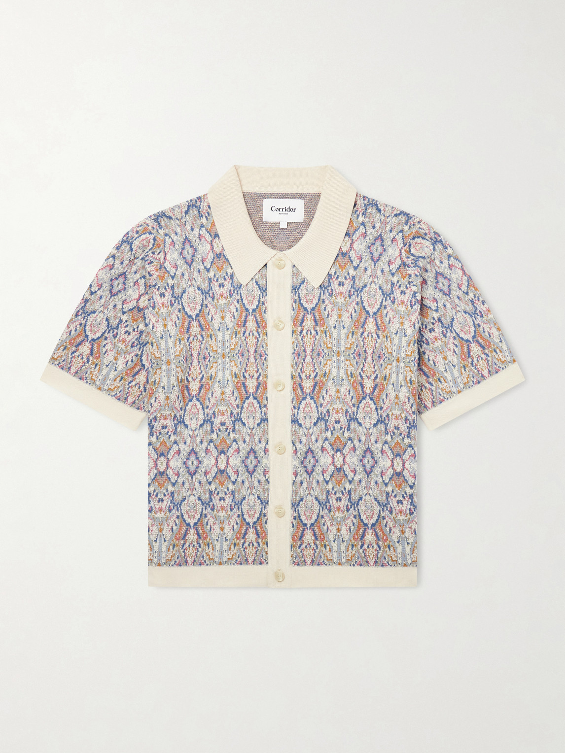 Corridor Trance Jacquard-knitted Cotton Shirt In Multi
