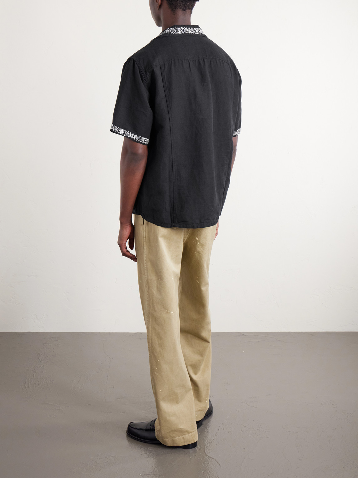 Harmony Camp-Collar Embroidered Linen And Cotton-Blend Shirt