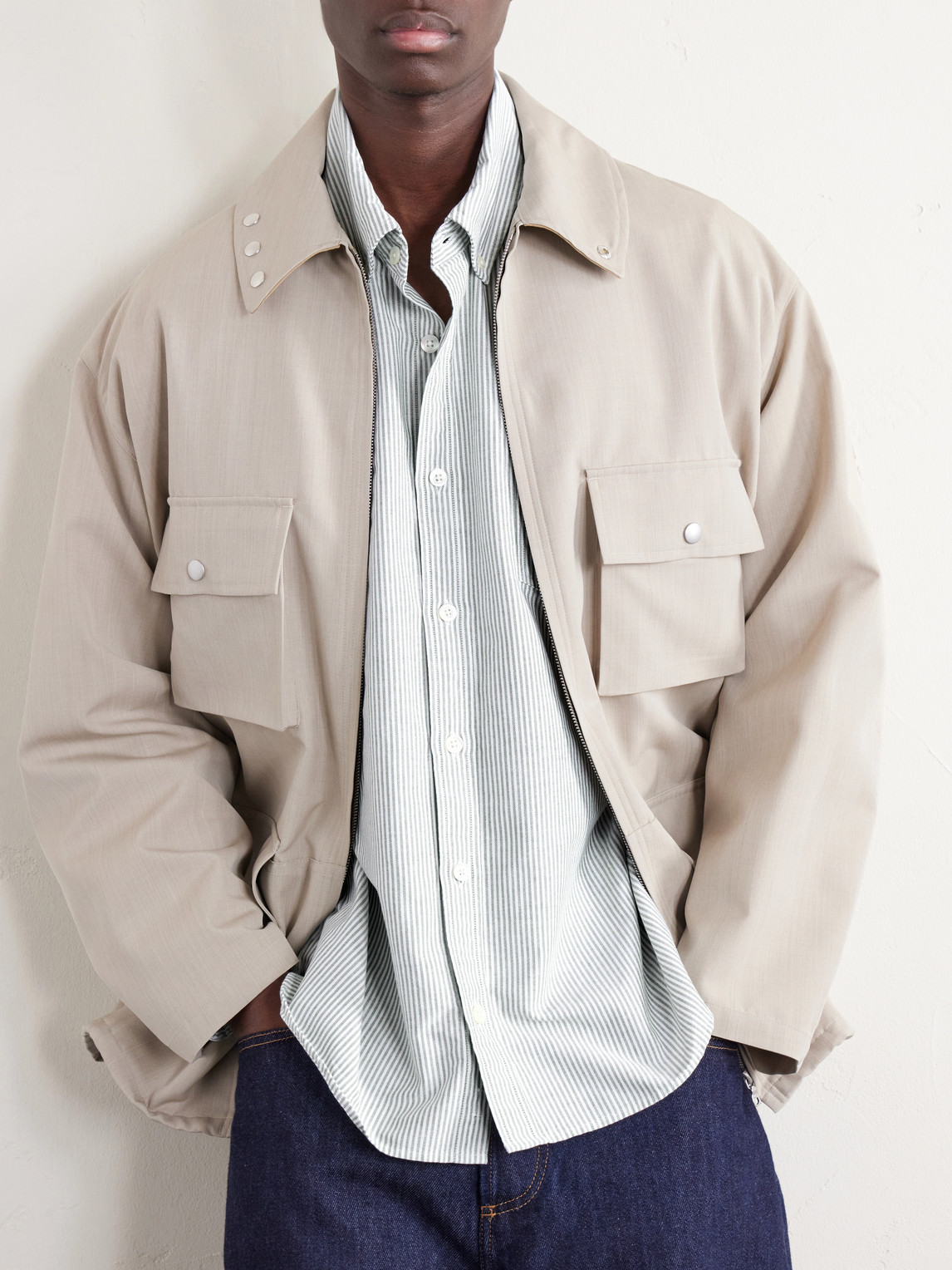 Button-Down Collar Striped