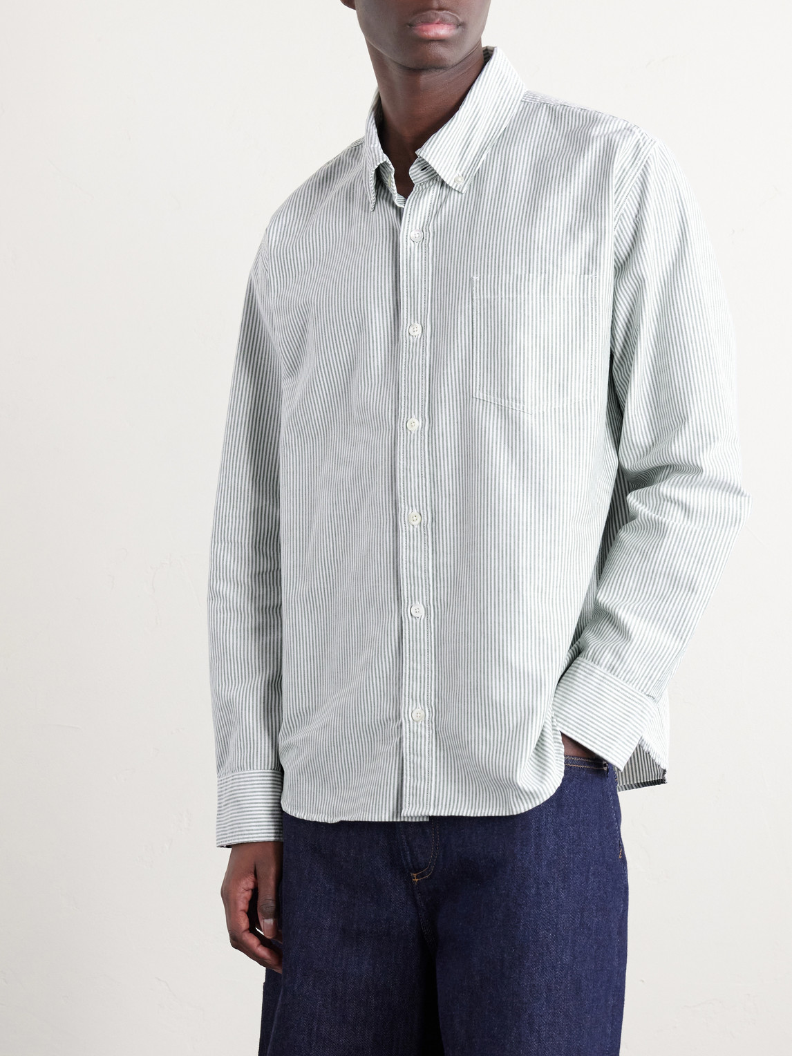 Button-Down Collar Striped