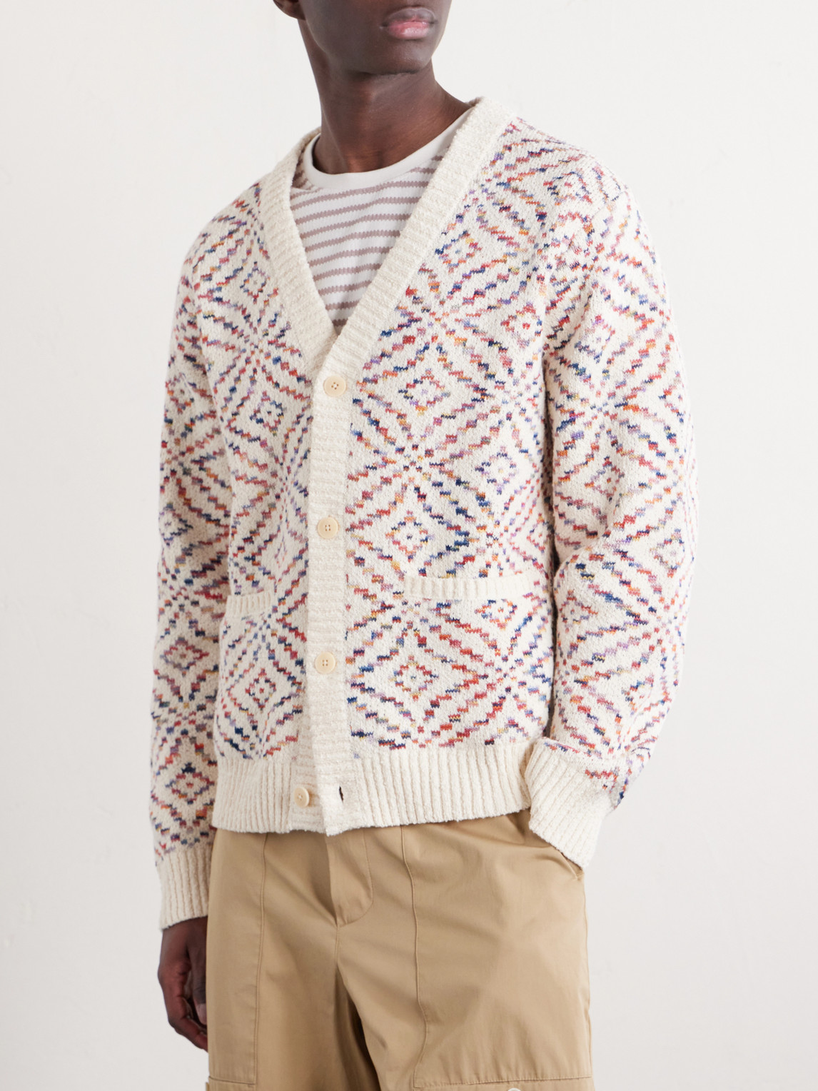 Mandala Jacquard-Knit Pima Cotton Cardigan