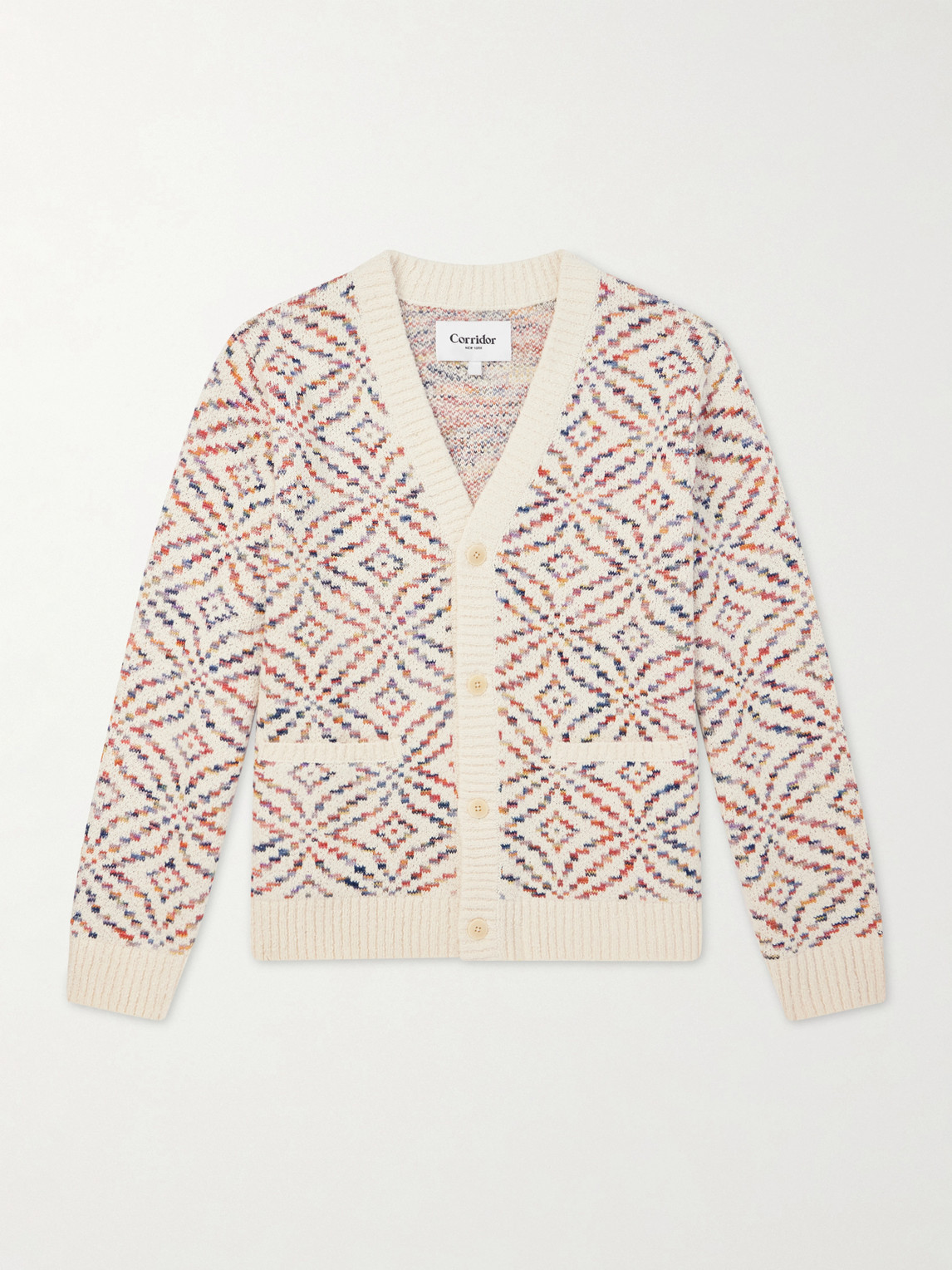 Corridor Mandala Jacquard-knit Pima Cotton Cardigan In Multi
