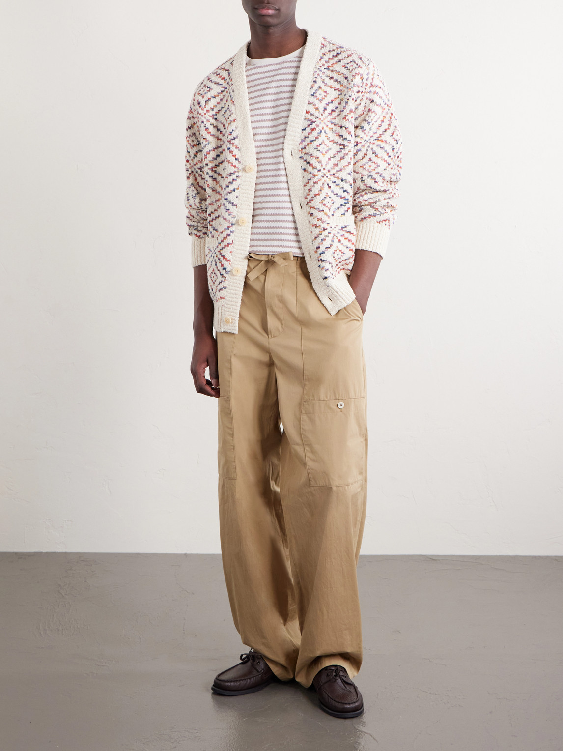 Mandala Jacquard-Knit Pima Cotton Cardigan