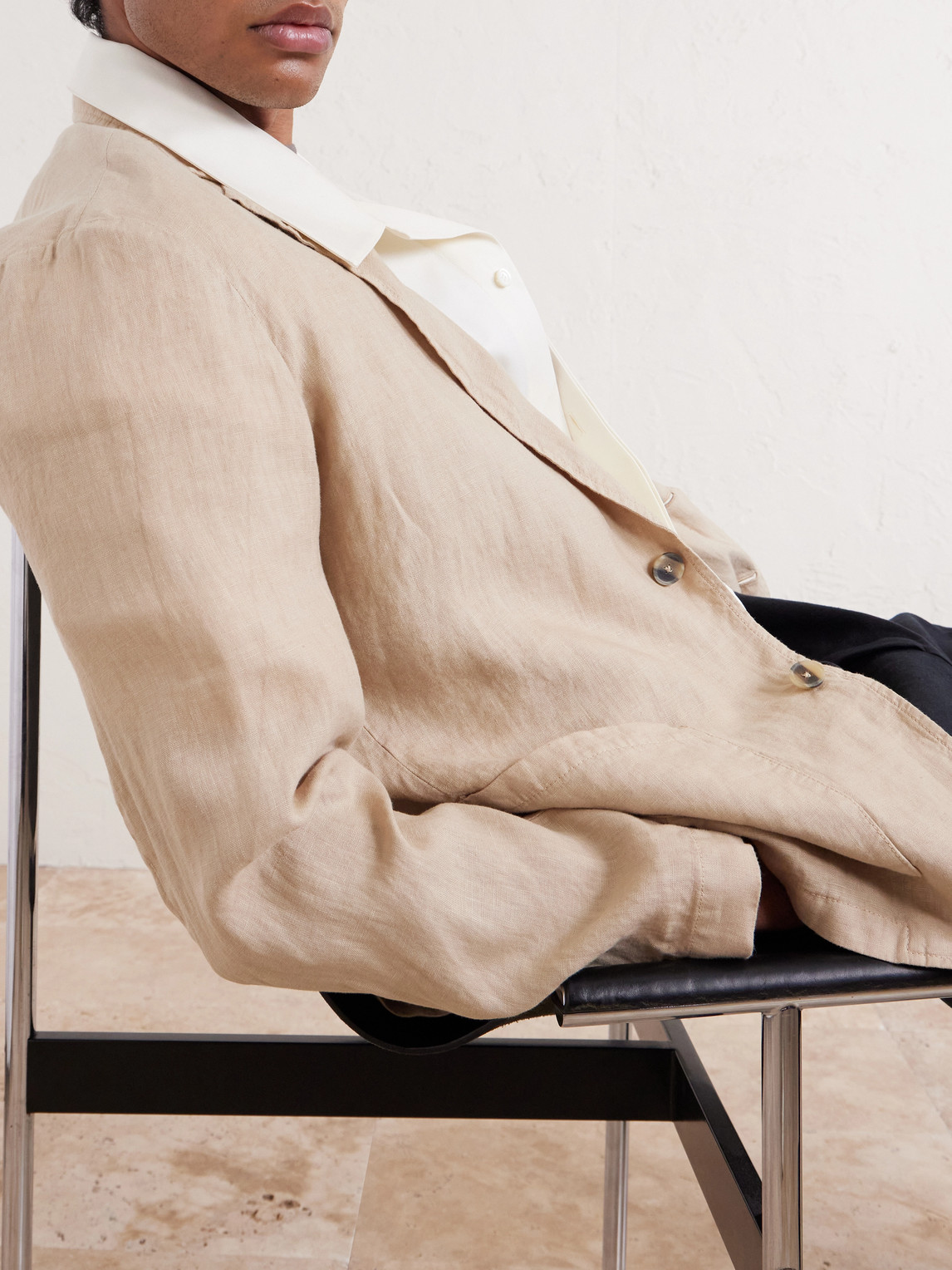 Aaron Garment-Dyed Linen Blazer