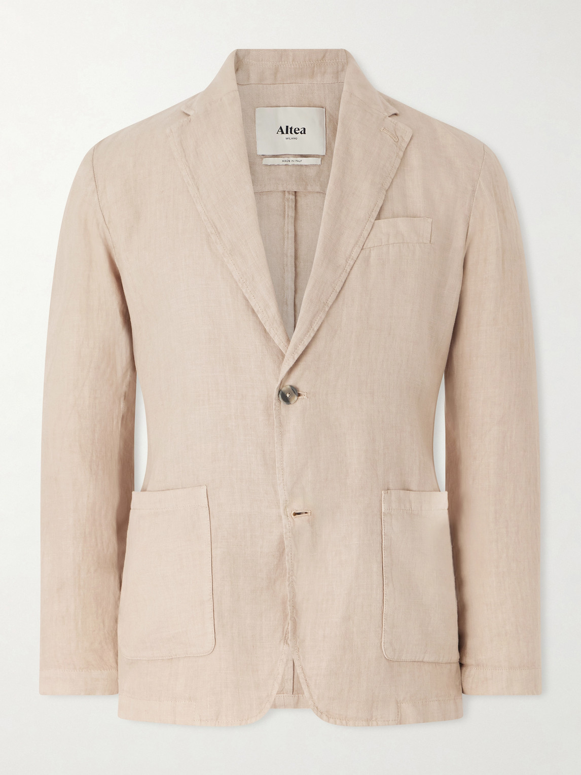 Altea Aaron Garment-dyed Linen Blazer In Neutral
