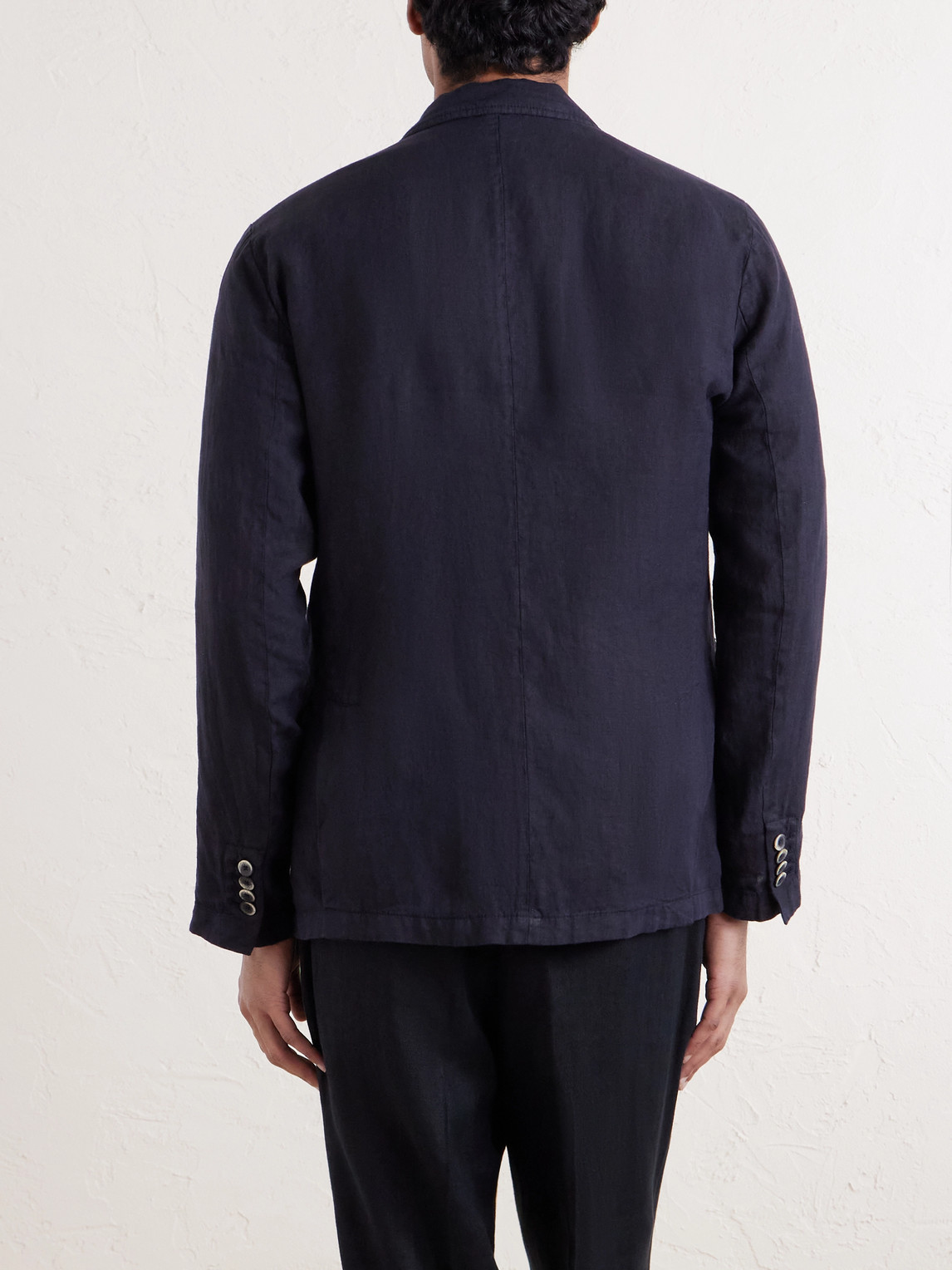  Altea - Aaron Garment-dyed Linen Blazer - Men - Blue - S 