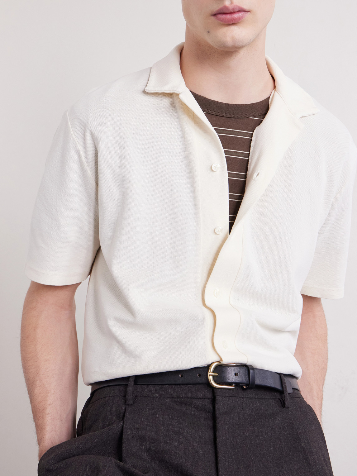 Jean Camp-Collar Cotton-Piqué Shirt