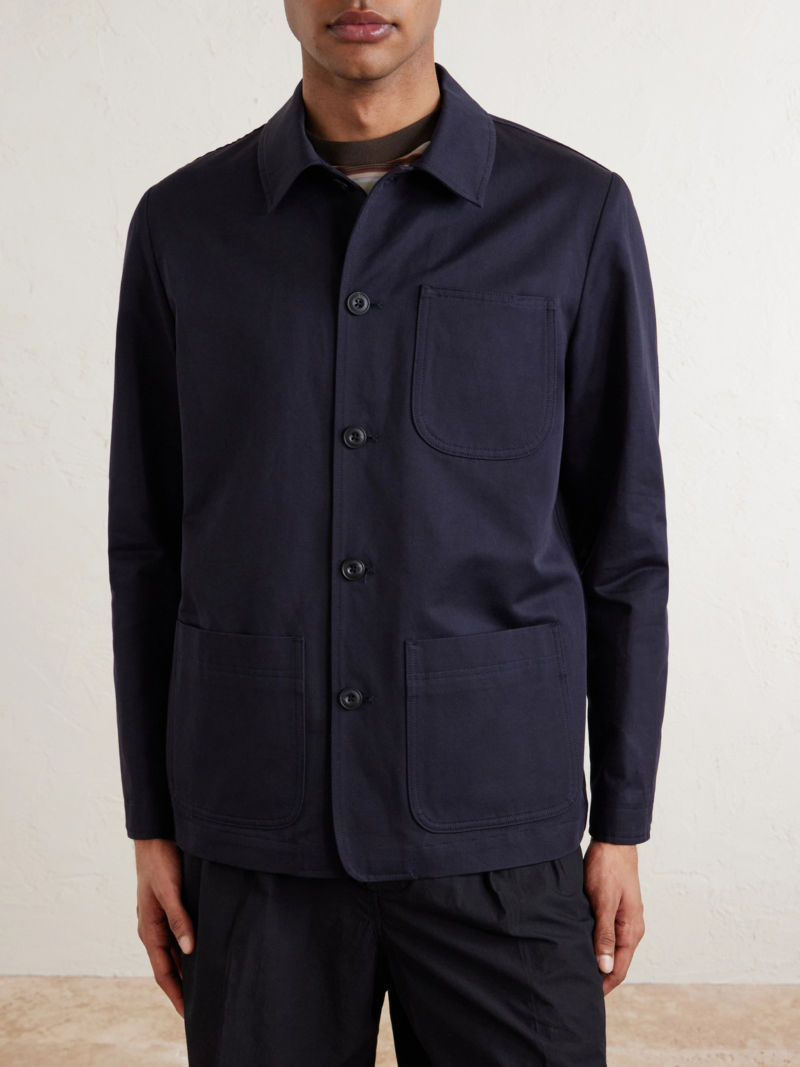  Altea - Constantin Cotton And Linen-blend Overshirt - Men - Blue - Xs 