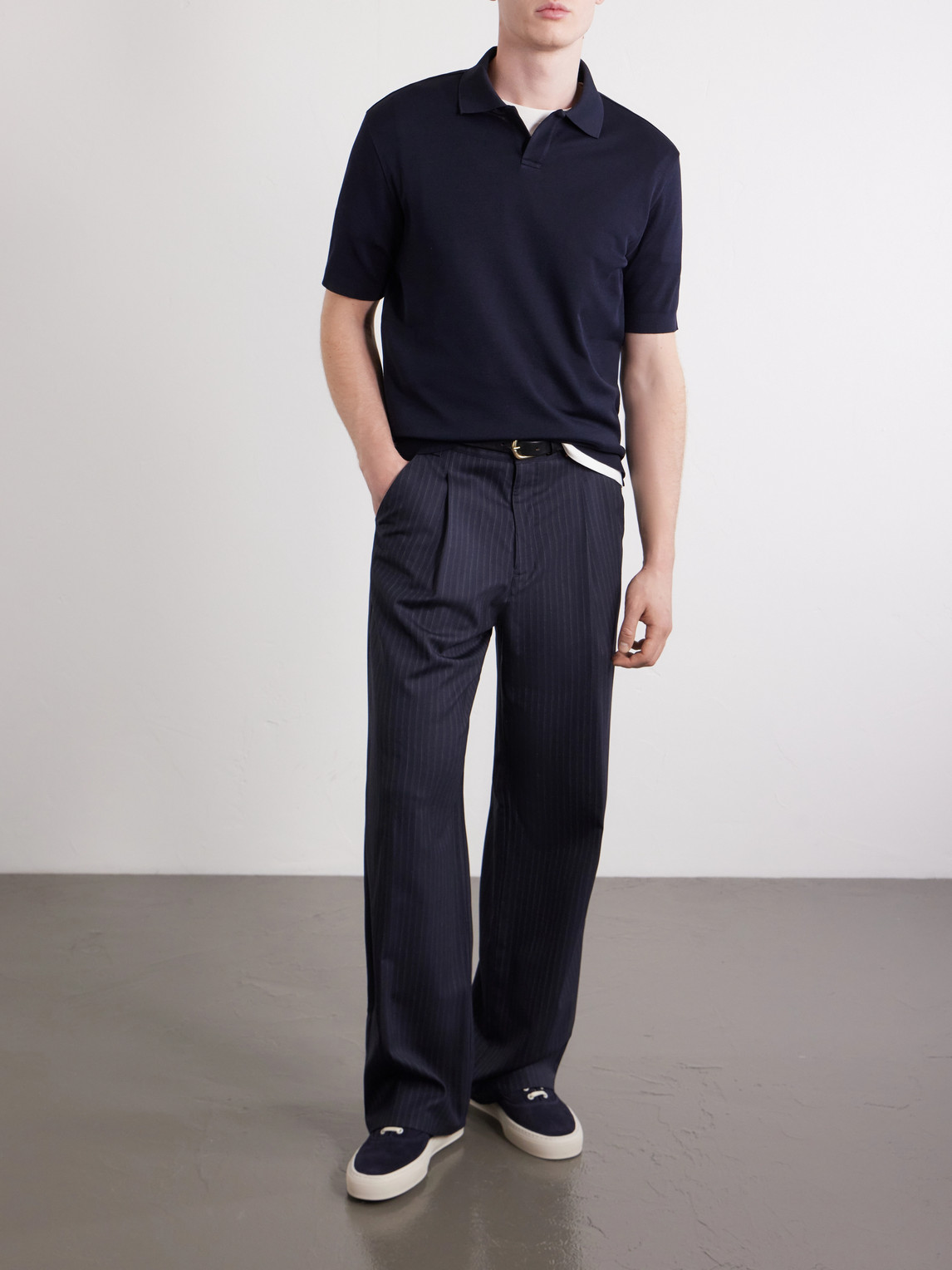 Pierre Honeycomb-Knit Cotton-Piqué Polo Shirt