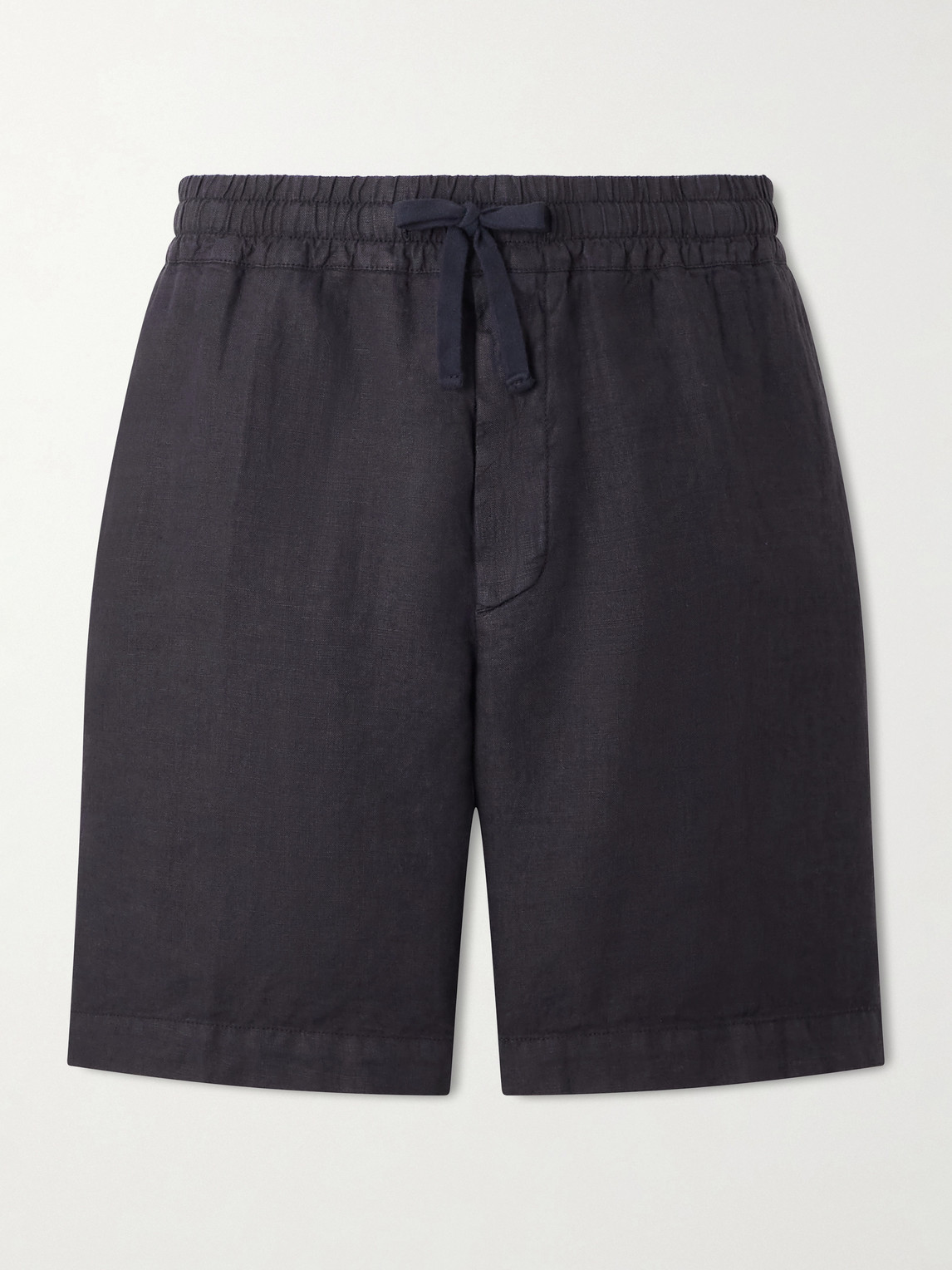 Altea Samuel Straight-leg Linen Drawstring Shorts In Black