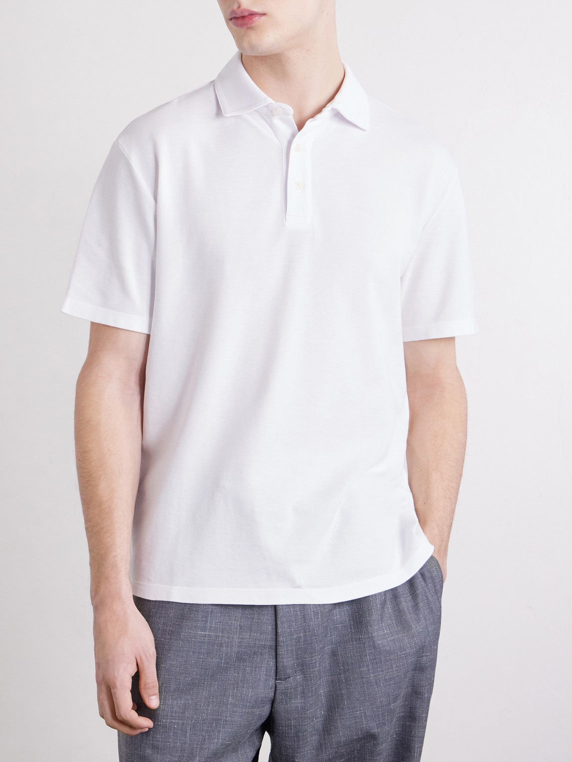 Greg Cotton-Blend Piqué Polo Shirt