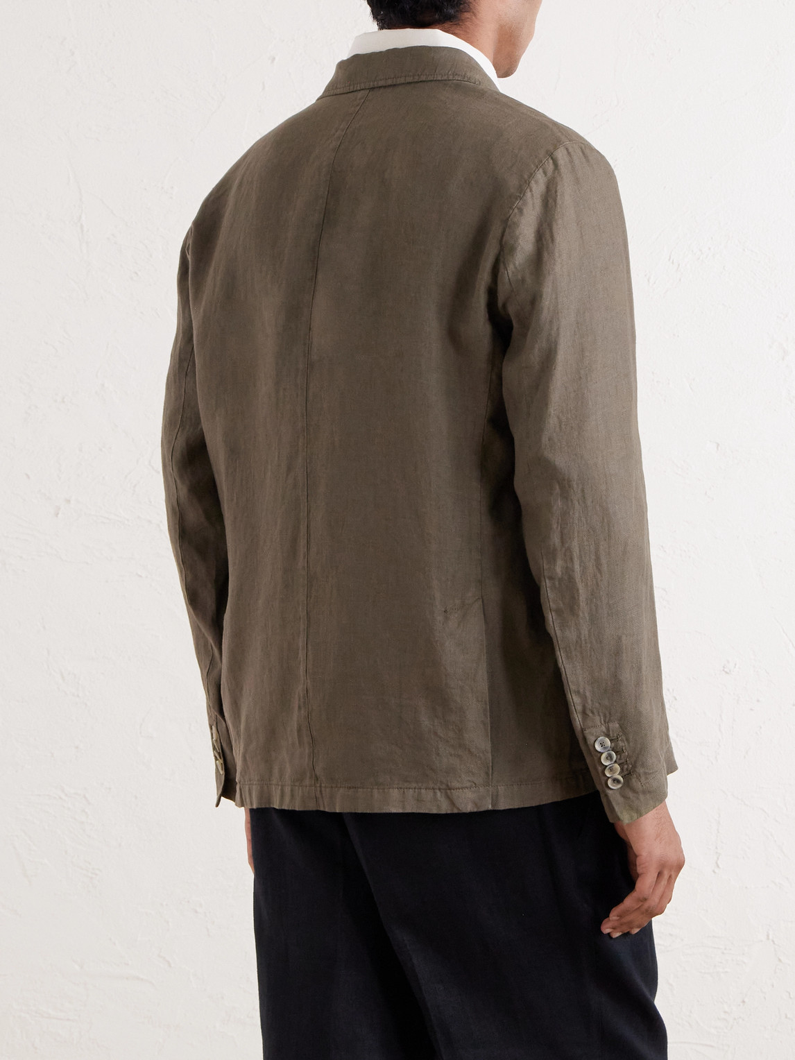  Altea - Aaron Garment-dyed Linen Blazer - Men - Green - Xl 