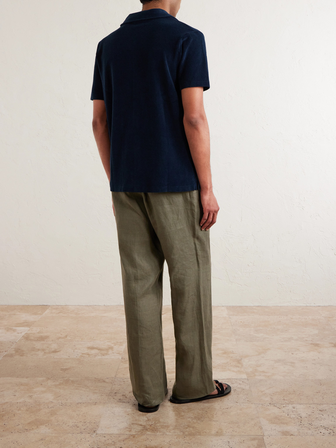 Harvey Camp-Collar Cotton-Terry Shirt